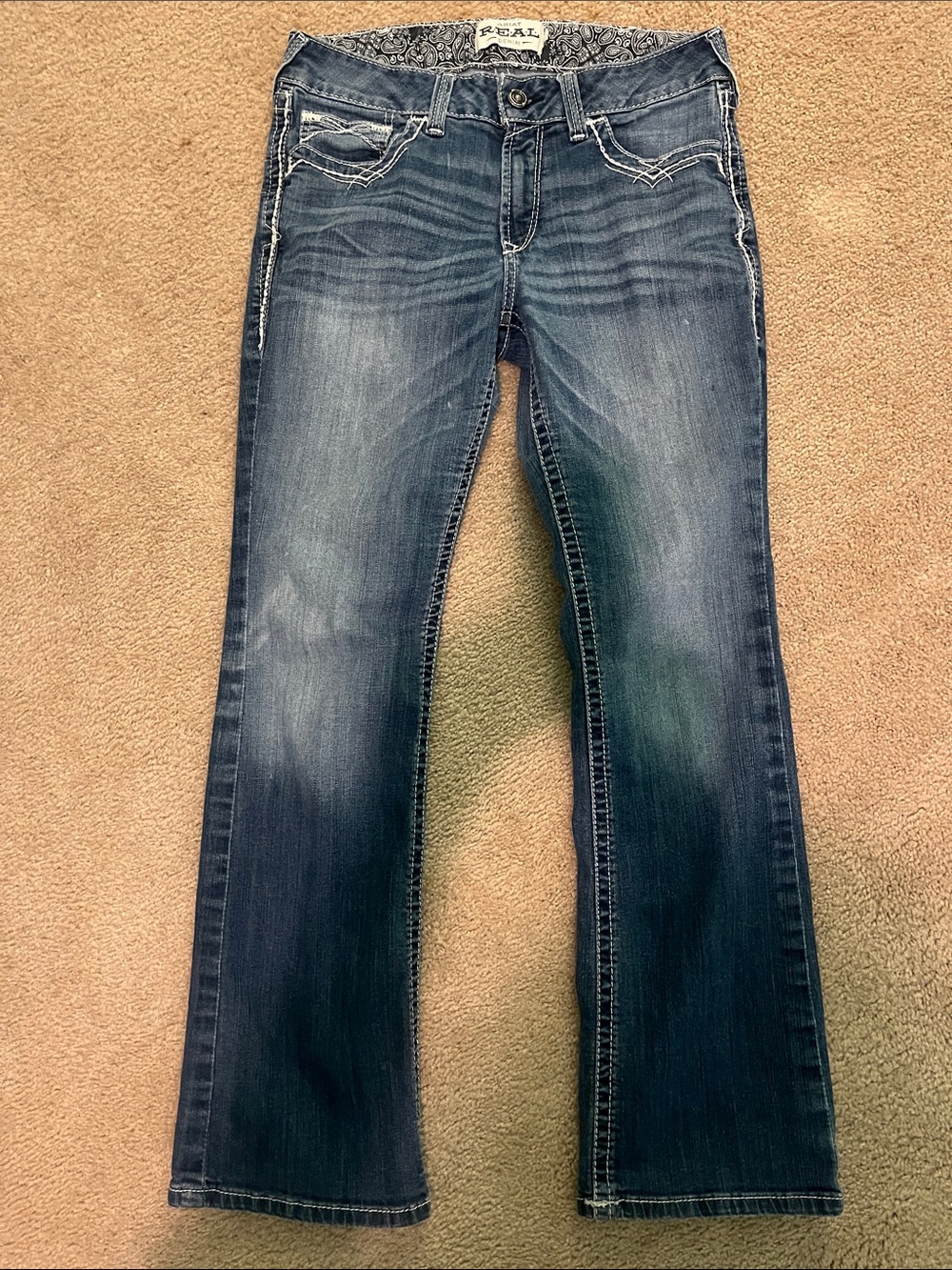 Ariat Women's REAL Blue Wash Bootcut Jeans